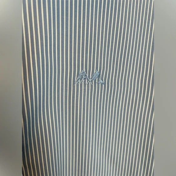 Lindbergh Blue White Stripe Soft Touch Poplin Button Down Size XL - Picture 2 of 8